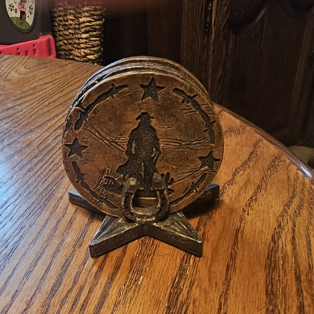 Western Cowboy Horseshoe Table Accent - Rustic Gold Finish